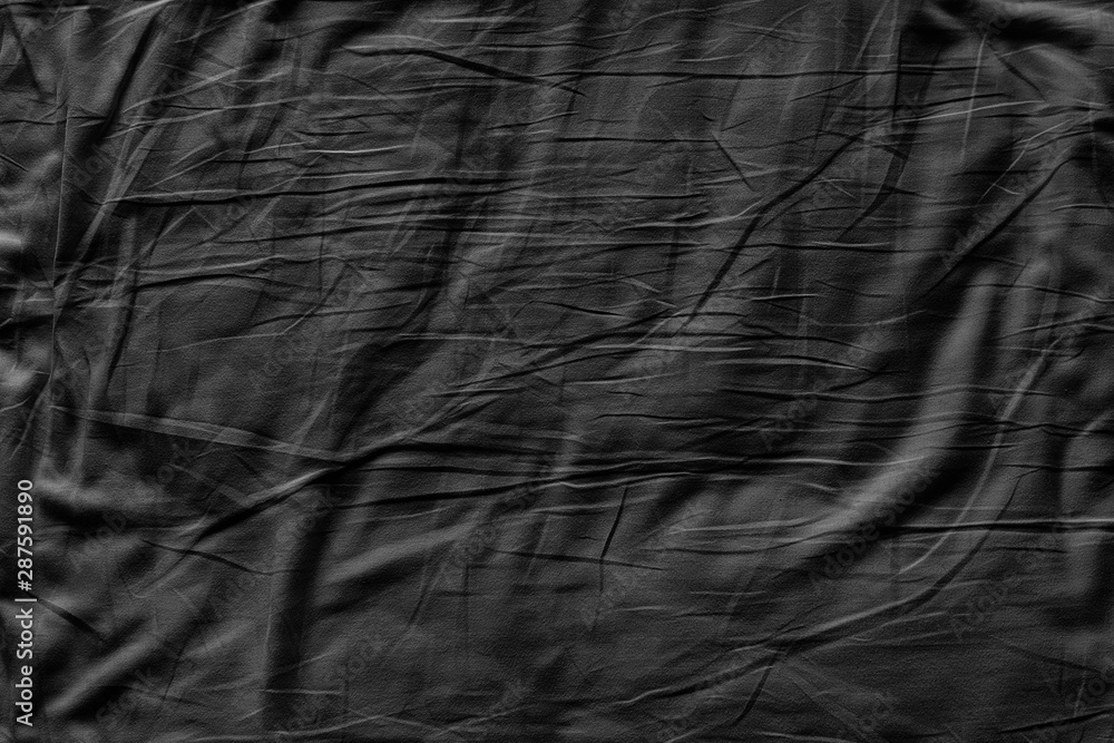 Beneden afronden Immuniseren Mysterie Black bed sheets fabric wrinkled canvas texture background for design  blackdrop or overlay background Stock Photo | Adobe Stock