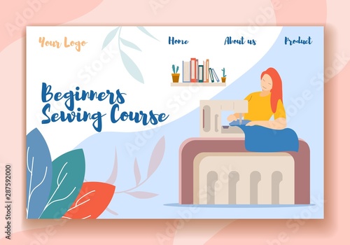 Beginners Sewing Course Horizontal Banner. Hobby