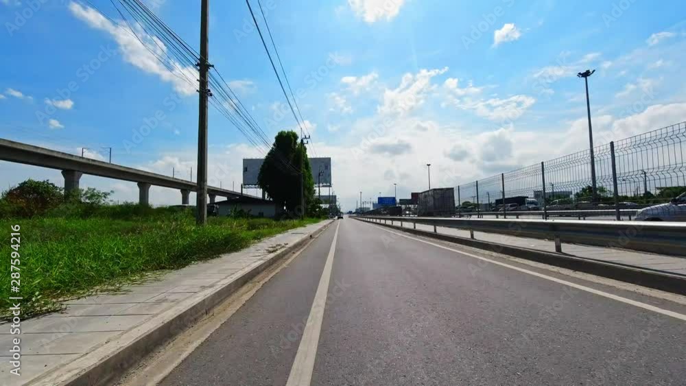 Time Lapse POV on motorcycle on road in city. Time Lapse POV on motorcycle on road in city.