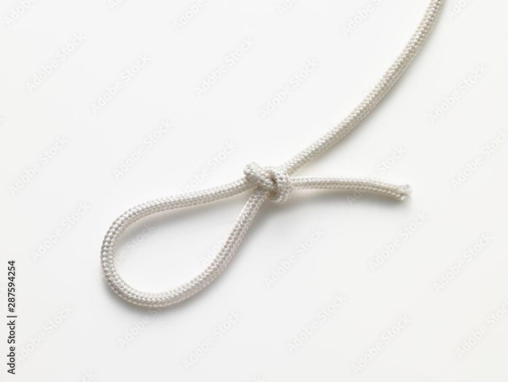 rope with knot isolated on white background
