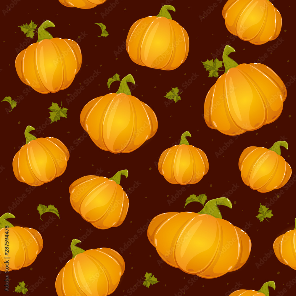 Seamless Background with Pumpkins for Thanksgiving day or Halloween