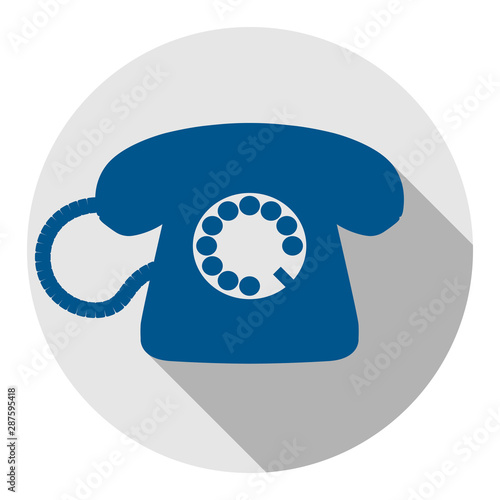 rotary dial operated telephone icon or symbol vector illustration