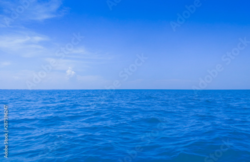 Deep blue sea and blue sky 
