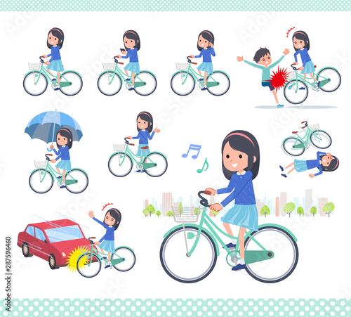 flat type Blue clothes headband girl_city cycle
