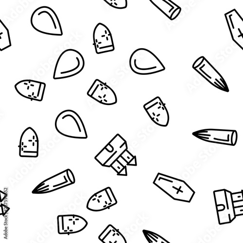 Protection From Vampire Vector Seamless Pattern Thin Line Illustration