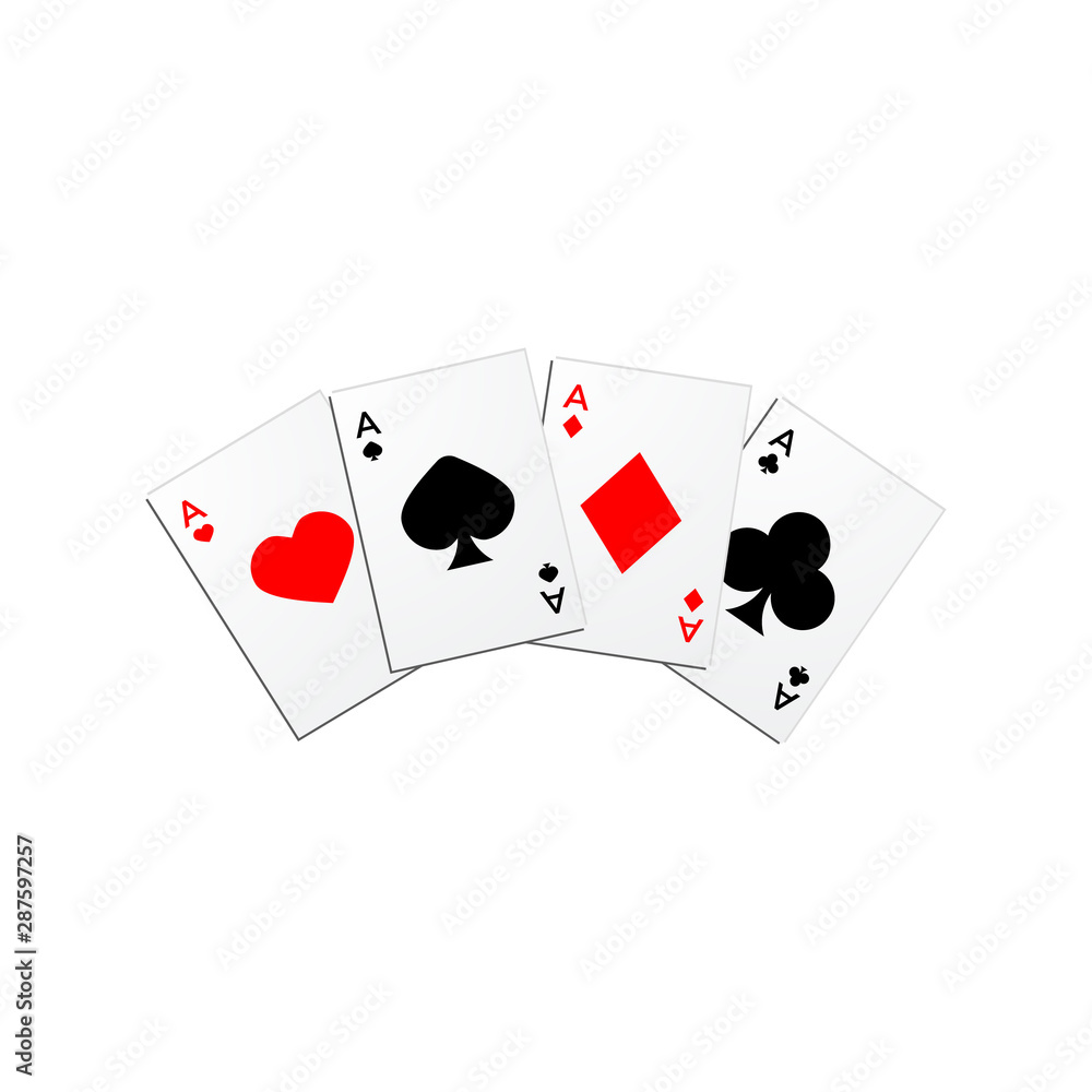 Four aces vector illustration on white background Four aces vector illustration on white background