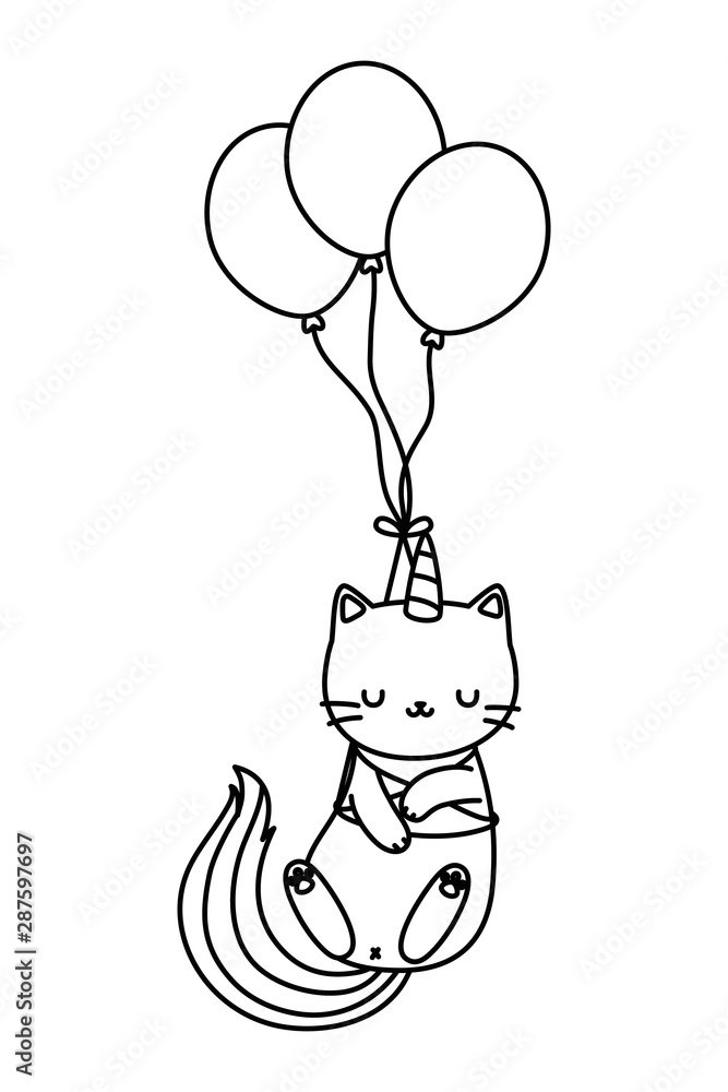 Unicorn cat cartoon vector design Unicorn cat cartoon vector design