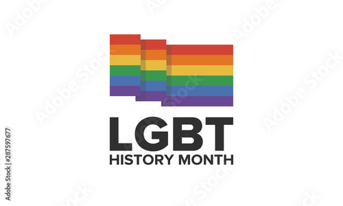 LGBT history month. Pride Month. Lesbian Gay Bisexual Transgender. Celebrated annual. LGBT flag. Rainbow love concept. Human rights and tolerance. Poster, card, banner and background. Vector