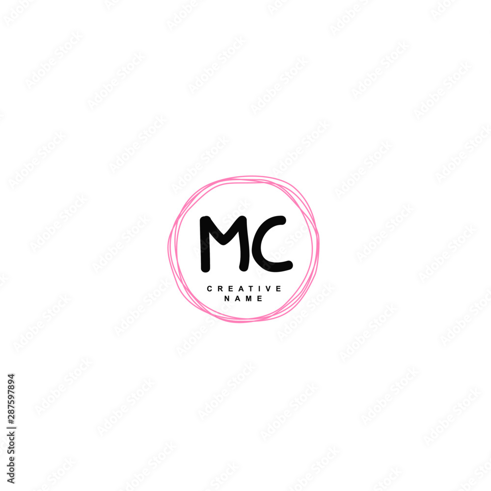 M C MC Initial logo template vector. Letter logo concept with background template.