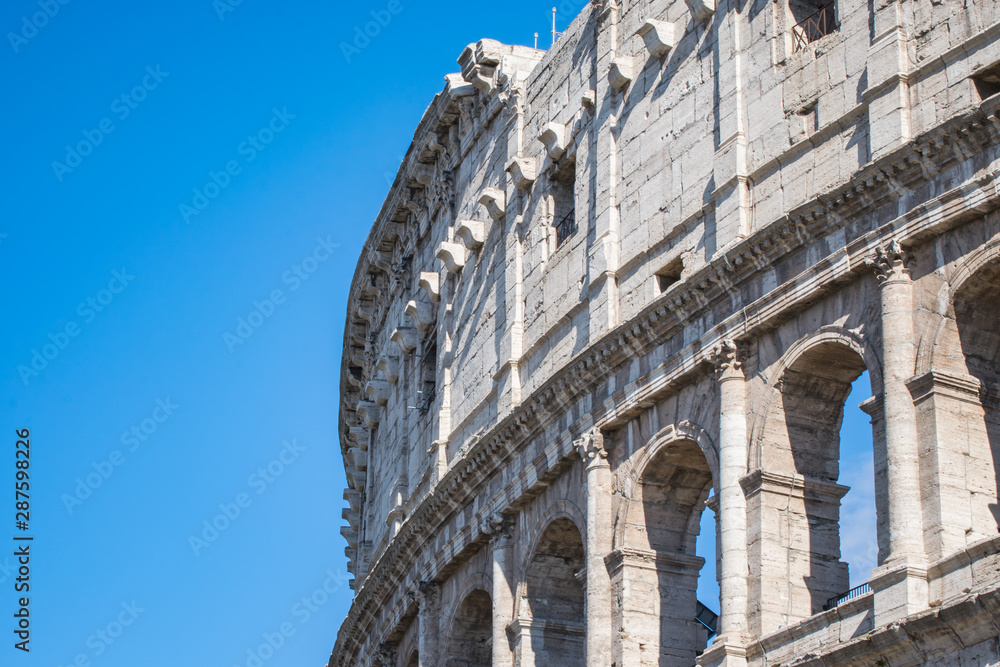 Close up view of Colosseum, Rome, Italy