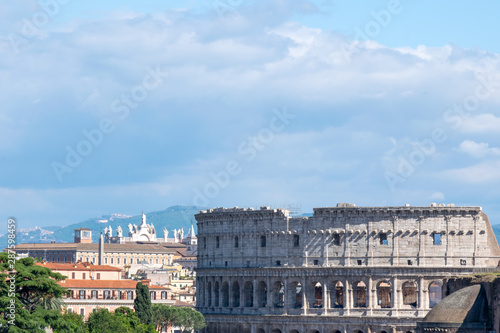 Coloseum seen from the top of Altar of the Fatherland or Altare della Patria, Rome, Italy