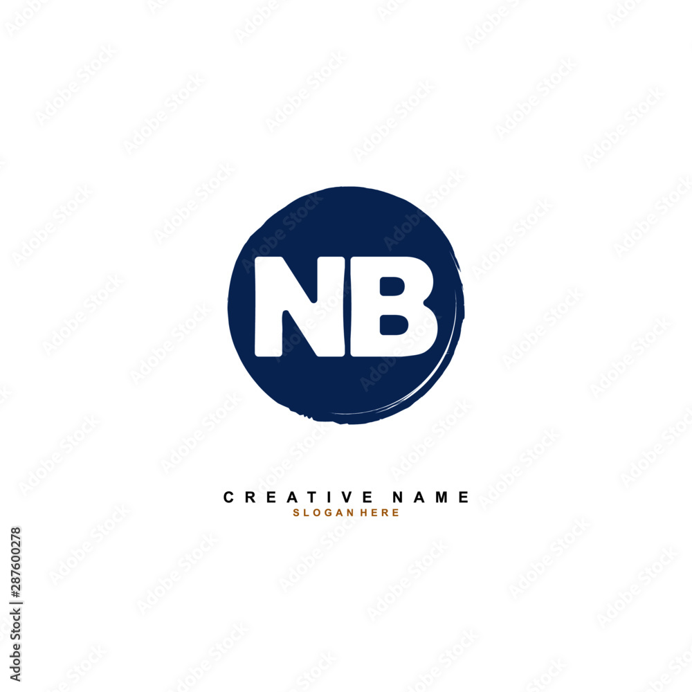N B NB Initial logo template vector. Letter logo concept with background template.