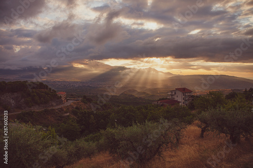 Lever de soleil en Calabre, Italie