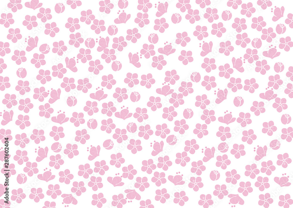 梅の花をあしらった和柄の背景素材 Stock Illustration Adobe Stock