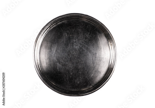 prison metal plate isolated on white background