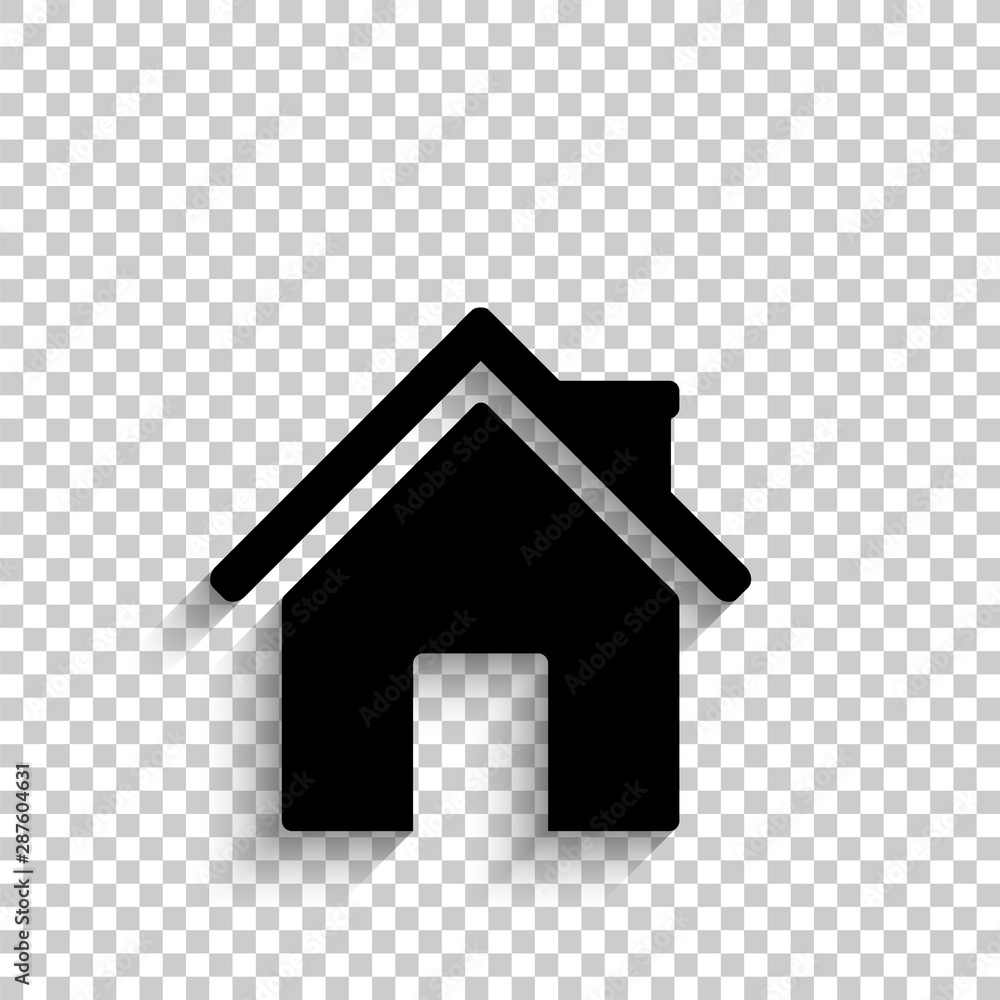Fototapeta premium Home - black vector icon with shadow
