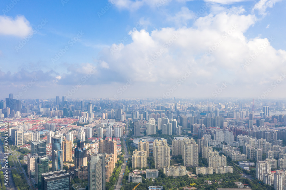 Fototapeta premium city skyline in shanghai china