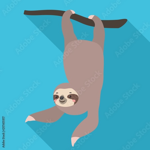Sloth foot tree icon. Flat illustration of sloth foot tree vector icon for web design