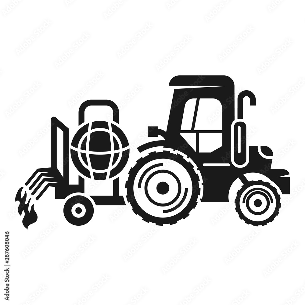 Obraz premium Tractor irrigation icon. Simple illustration of tractor irrigation vector icon for web design isolated on white background