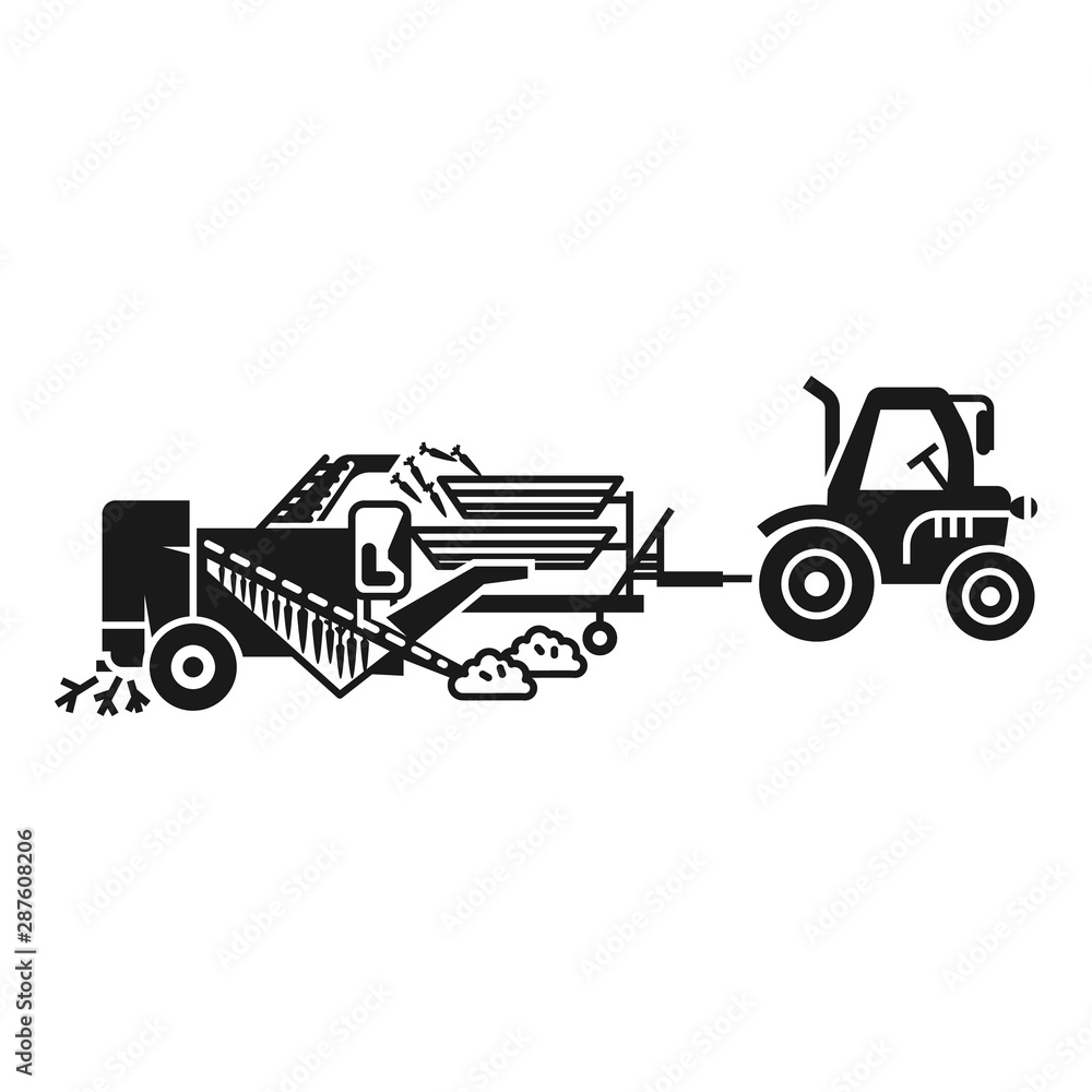 Farming machinery icon. Simple illustration of farming machinery vector icon for web design isolated on white background