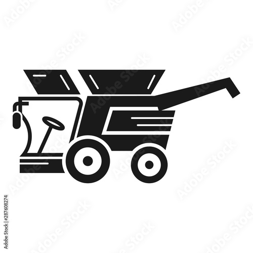 Harvester machine icon. Simple illustration of harvester machine vector icon for web design isolated on white background