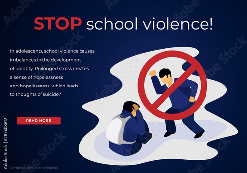 Aggressive Teenager Bullying Schoolboy Victim