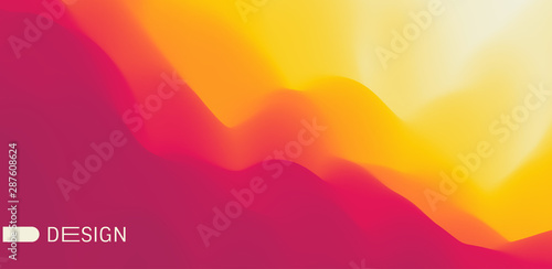 Mountain landscape with a dawn. Sunset. Mountainous terrain. Hills silhouette. Abstract background. Vector illustration.