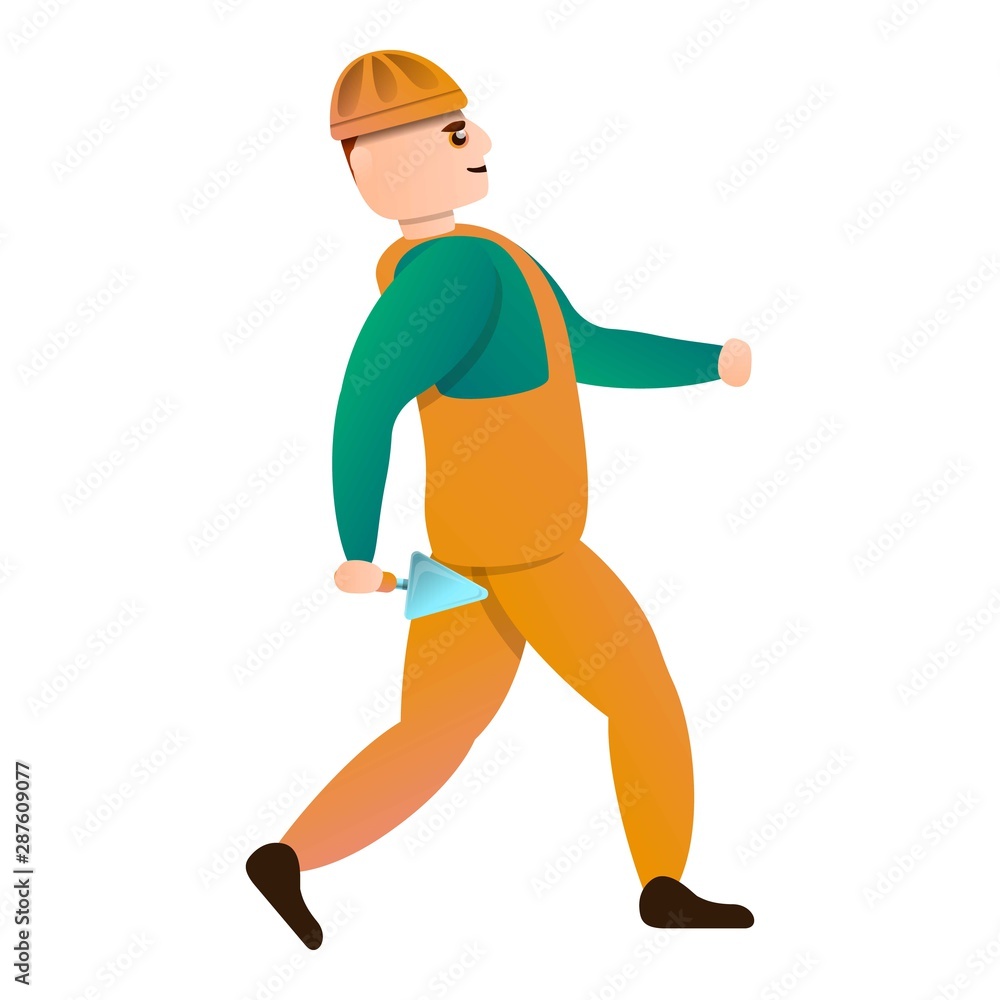 Masonry worker icon. Cartoon of masonry worker vector icon for web design isolated on white background Masonry worker icon. Cartoon of masonry worker vector icon for web design isolated on white background