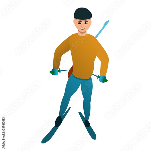 Biathlon icon. Cartoon of biathlon vector icon for web design isolated on white background