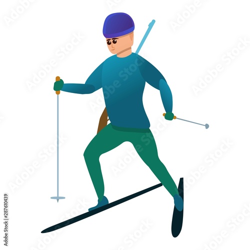 Biathlon sport icon. Cartoon of biathlon sport vector icon for web design isolated on white background