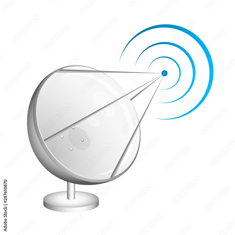 Satellite dish receives and transmits a signal Satellite dish receives and transmits a signal