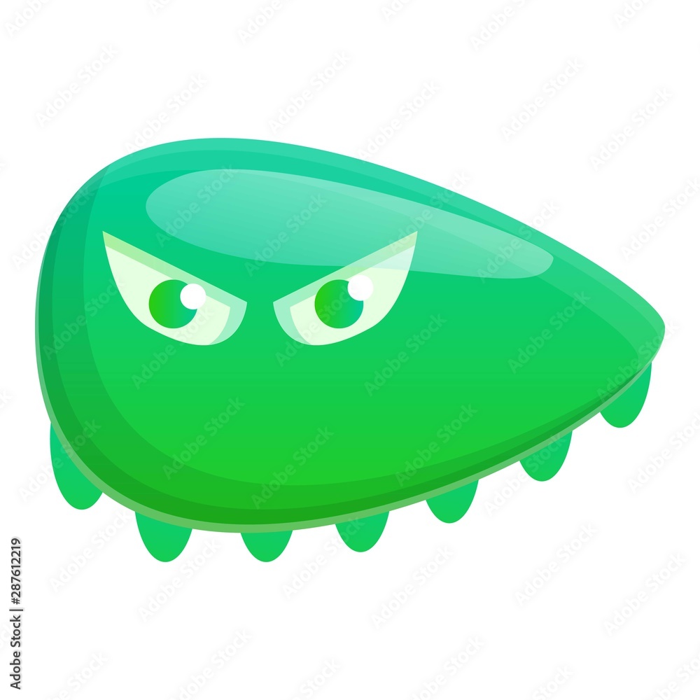 Green bacteria icon. Cartoon of green bacteria vector icon for web design isolated on white background Green bacteria icon. Cartoon of green bacteria vector icon for web design isolated on white background