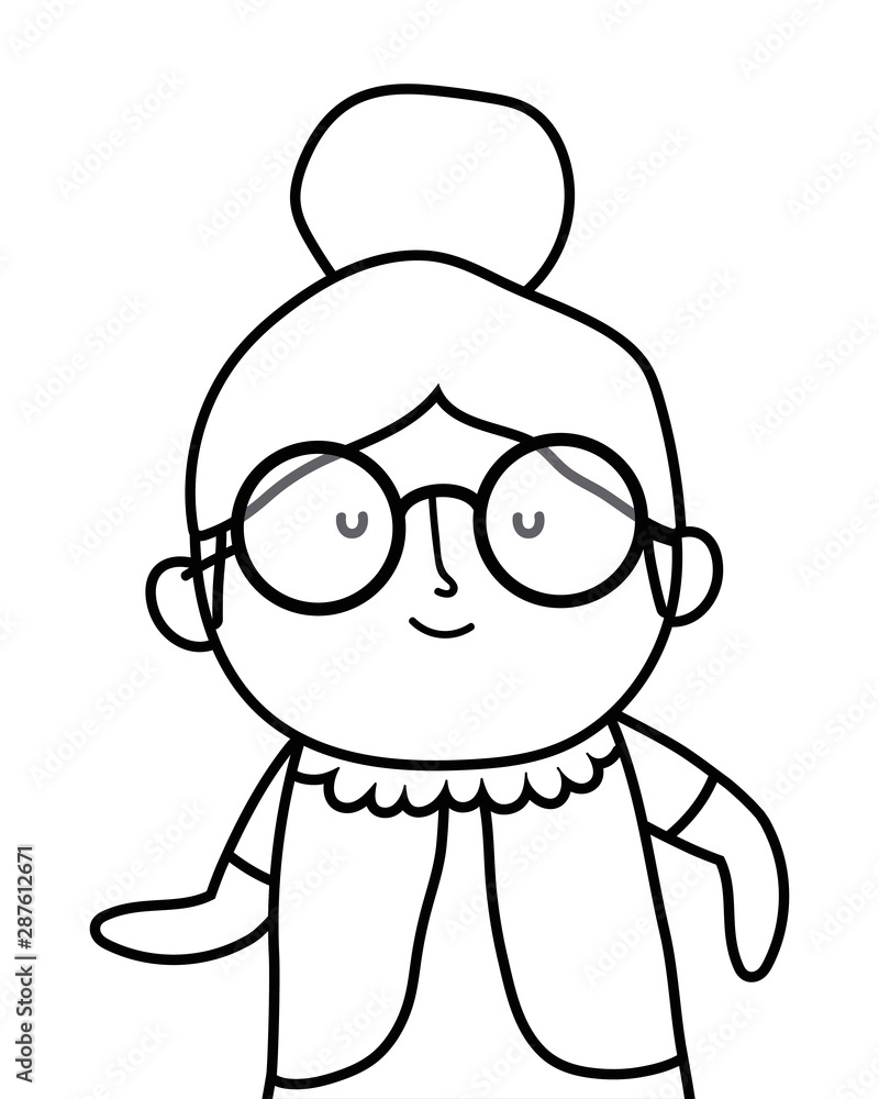 Grandmother cartoon vector design vector illustration Grandmother cartoon vector design vector illustration