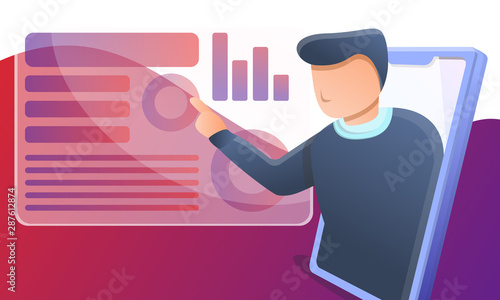 Online school lecture concept banner. Cartoon illustration of online school lecture vector concept banner for web design