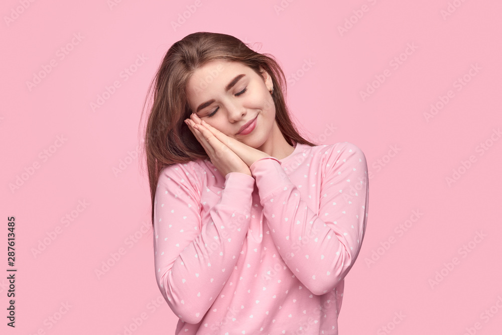 Sleepy teenager in pajama Sleepy teenager in pajama