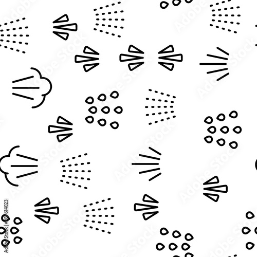 Water, Steam, Liquid Spray Vector Seamless Pattern Thin Line Illustration
