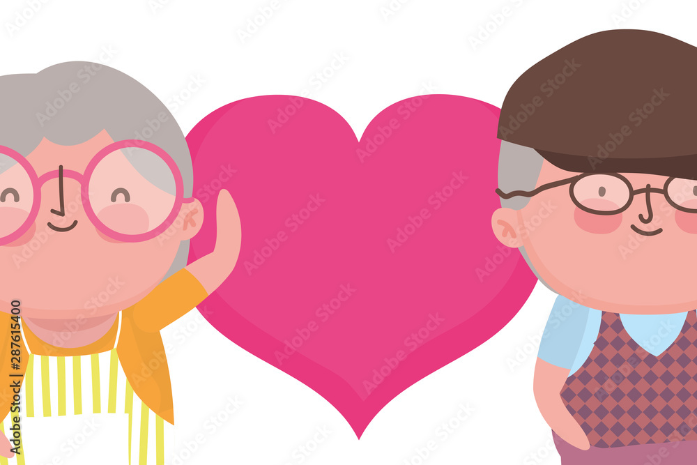Grandmother and grandfather cartoon vector design Grandmother and grandfather cartoon vector design