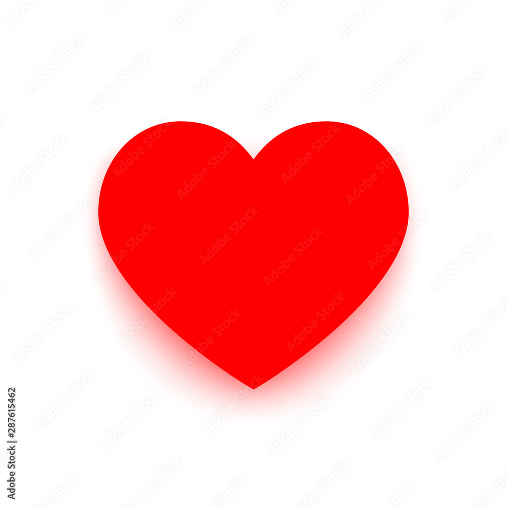 Heart vector icon. Symbol of Love illustration with shadow.