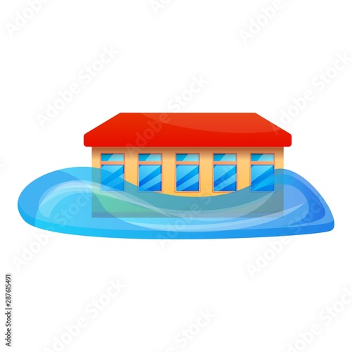 School flood icon. Cartoon of school flood vector icon for web design isolated on white background
