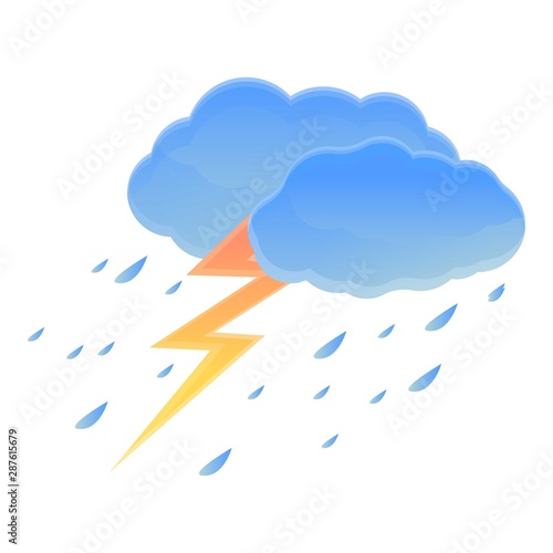 Storm lighting bolt icon. Cartoon of storm lighting bolt vector icon for web design isolated on white background