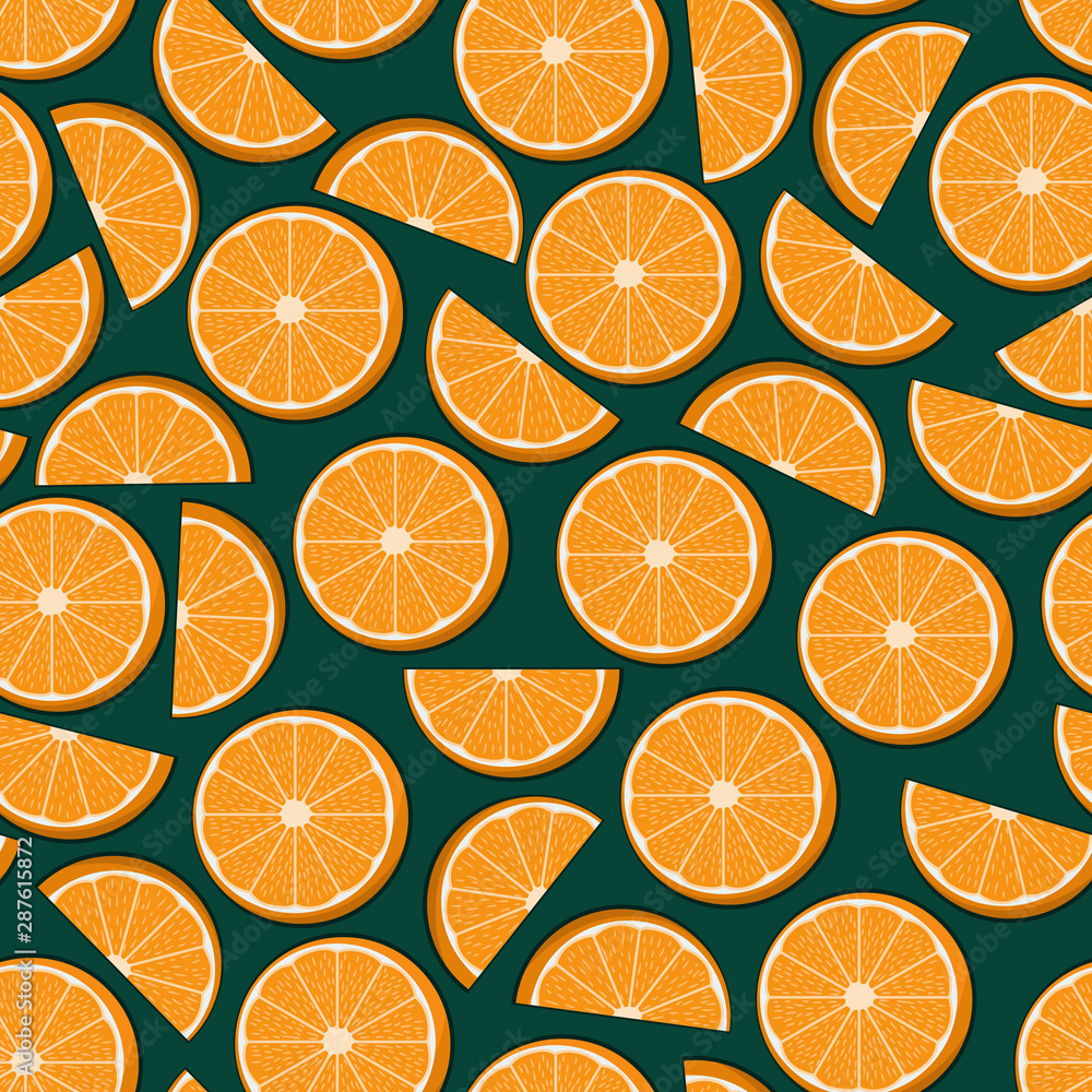 Obraz premium Unique and Trendy Juicy Orange Slices Irregular Seamless Pattern. Unique and Trendy seamless pattern background for your unique design.