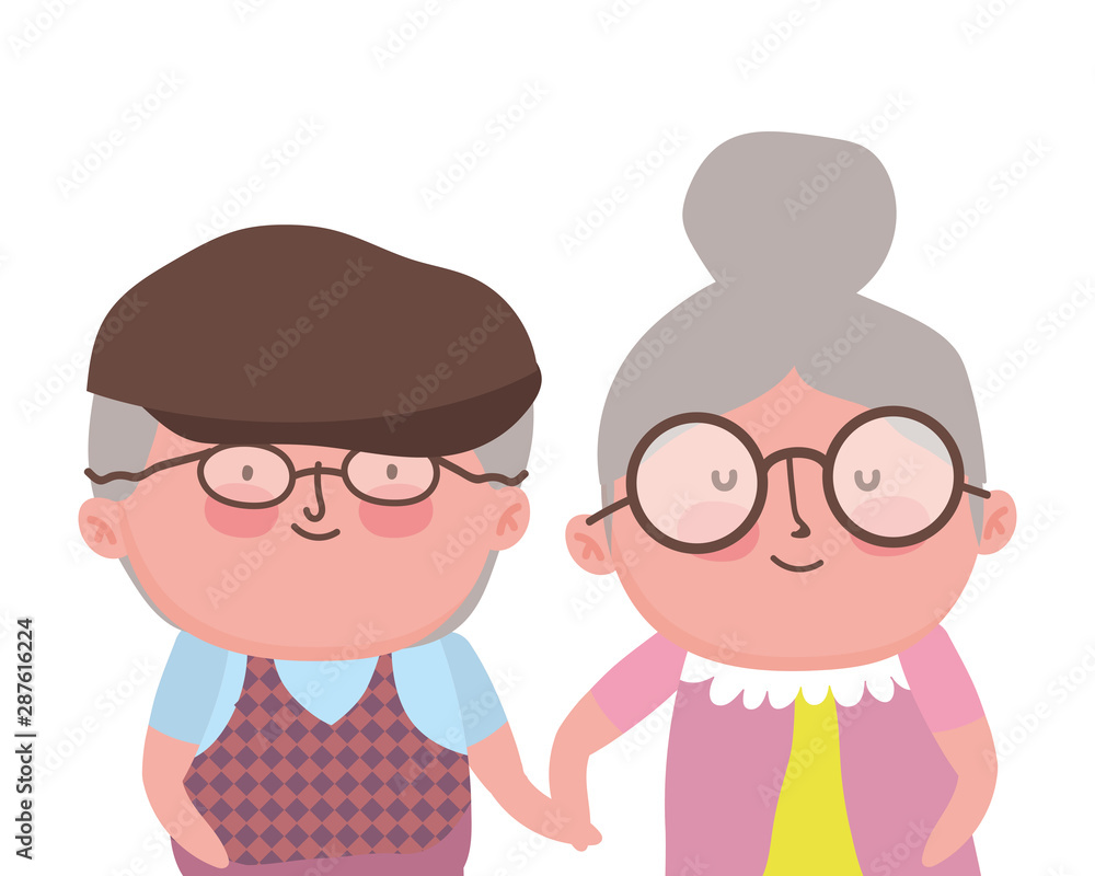 Grandmother and grandfather cartoon vector design vector illustration Grandmother and grandfather cartoon vector design vector illustration