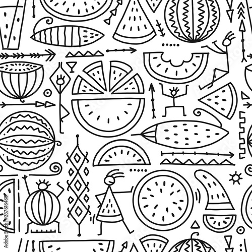 Watermelon collection, seamless pattern for your design