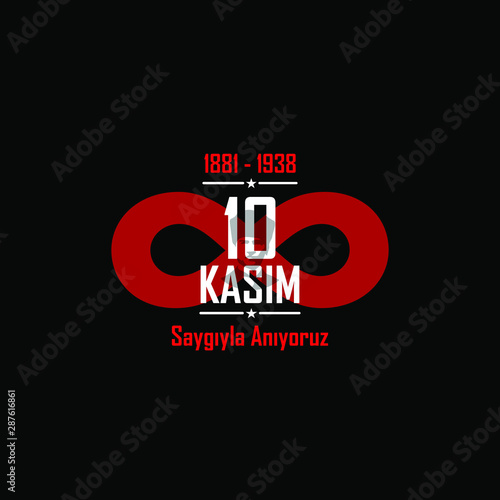 10 kasim vector illustration. (10 November, Mustafa Kemal Atatürk Death Day anniversary.)