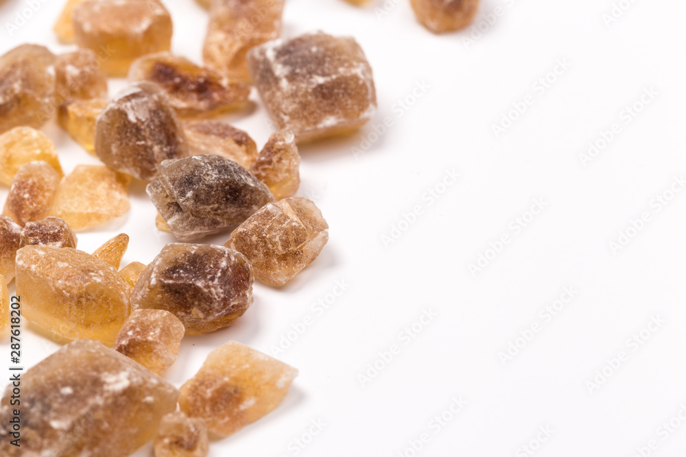 brown sugar isolated on white background. Top view. brown sugar isolated on white background. Top view.