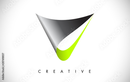 V Letter Modern Trendy Design Logo. Letter V Icon Logo with Modern 3d Look