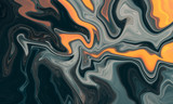 Blue and orange vibrant marble texture, liquid fluid abstract background
