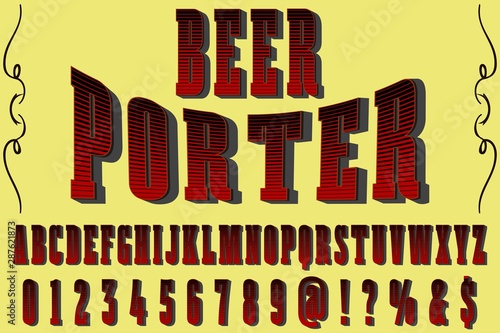 abc font handcrafted typeface vector vintage named vintage beer porter