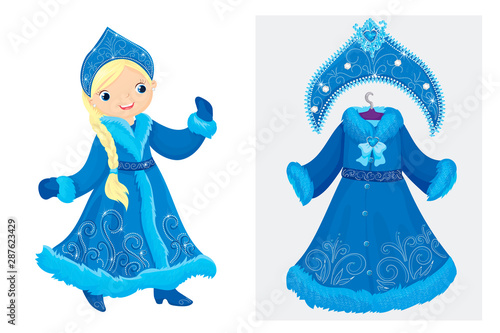 Snow Maiden In Elegant Dress And Kokoshnik
