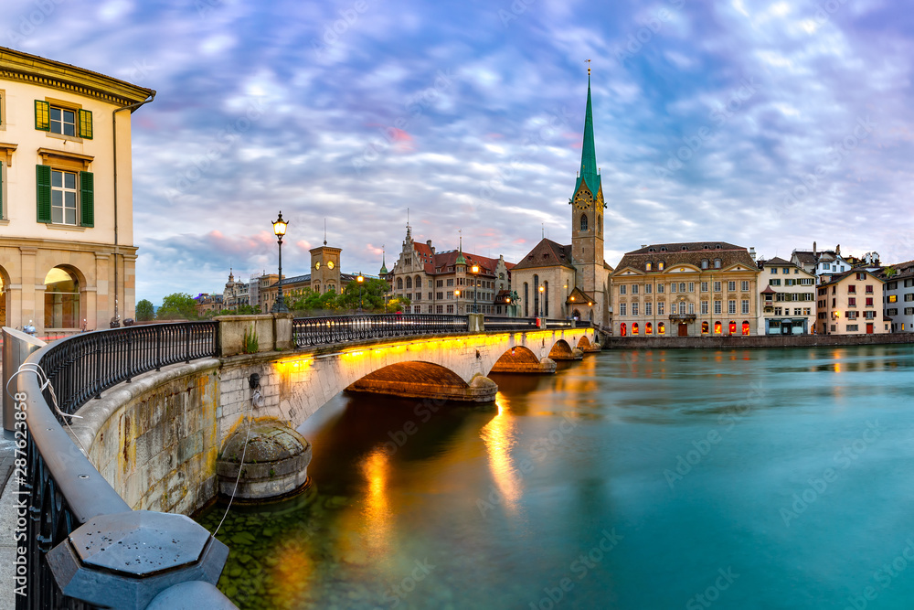 Fototapeta premium Zurich, largest city in Switzerland